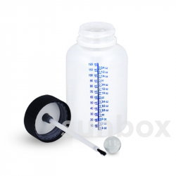 Bouteille 120 ml Naturelle avec bouchon pinceau gradué