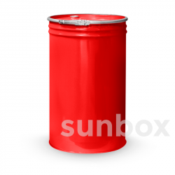 Fût métal conique renforcé arbalète bleue 220L (sans poignées) Double bouche