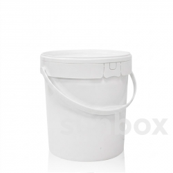 Seau de 17 litres avec poignée en plastique.